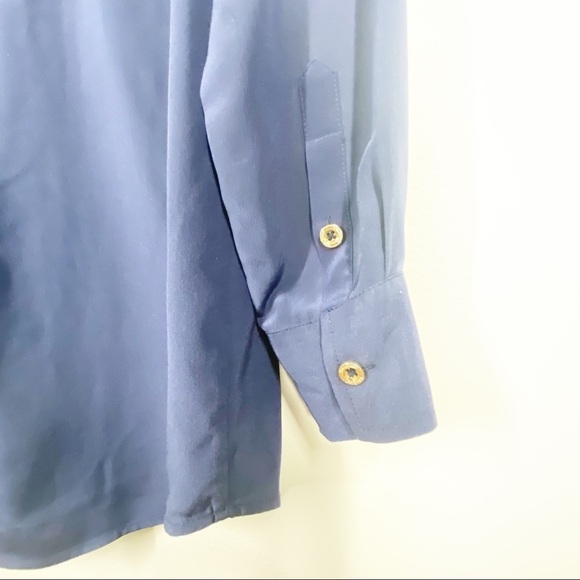 Lilly Pulitzer Isla Navy Silk Button Down Top XS - Picture 5 of 6